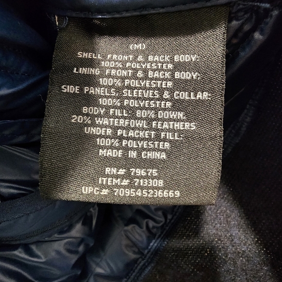 London Fog Women's Navy Blue Down‎ Puffer Jacket Gold Zipper Size Medium - Picture 6 of 7